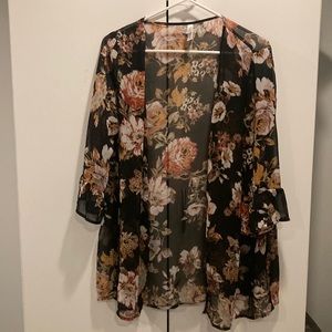 XS xhilaration sheer floral beach cover up